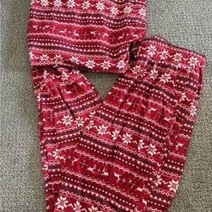 Red and White Holiday Fair Isle Lounge Pajamas